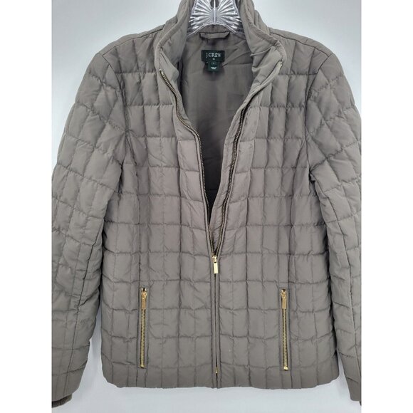 J. Crew Dark‎ Green Woman's Quilted Puffer Jacket Size Small - Picture 3 of 7